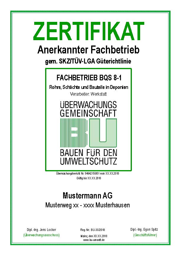 Musterurkunde BU e.V.